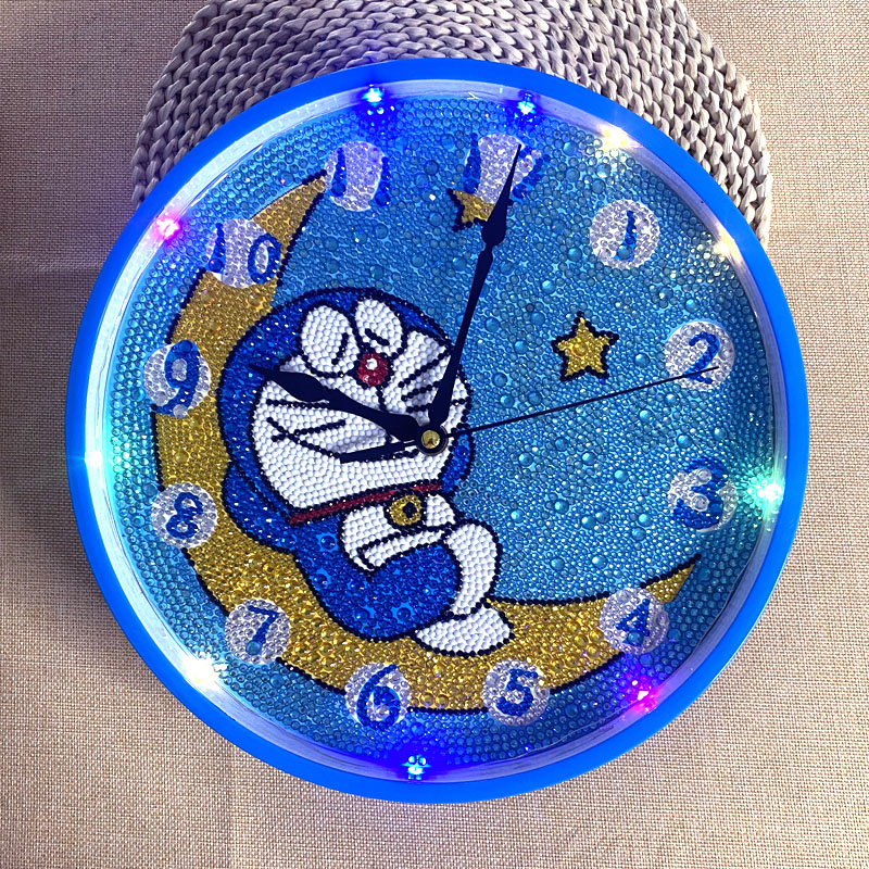 山头林村时钟画手工材料小学生 钻石画满钻钟表男孩女孩小学生diy作业