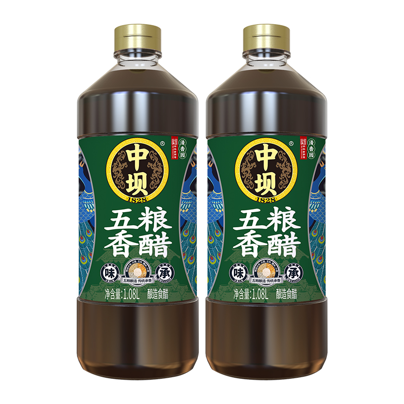 中坝 醋 五粮香醋1.08L 凉拌饺子 中华老字号 两瓶装