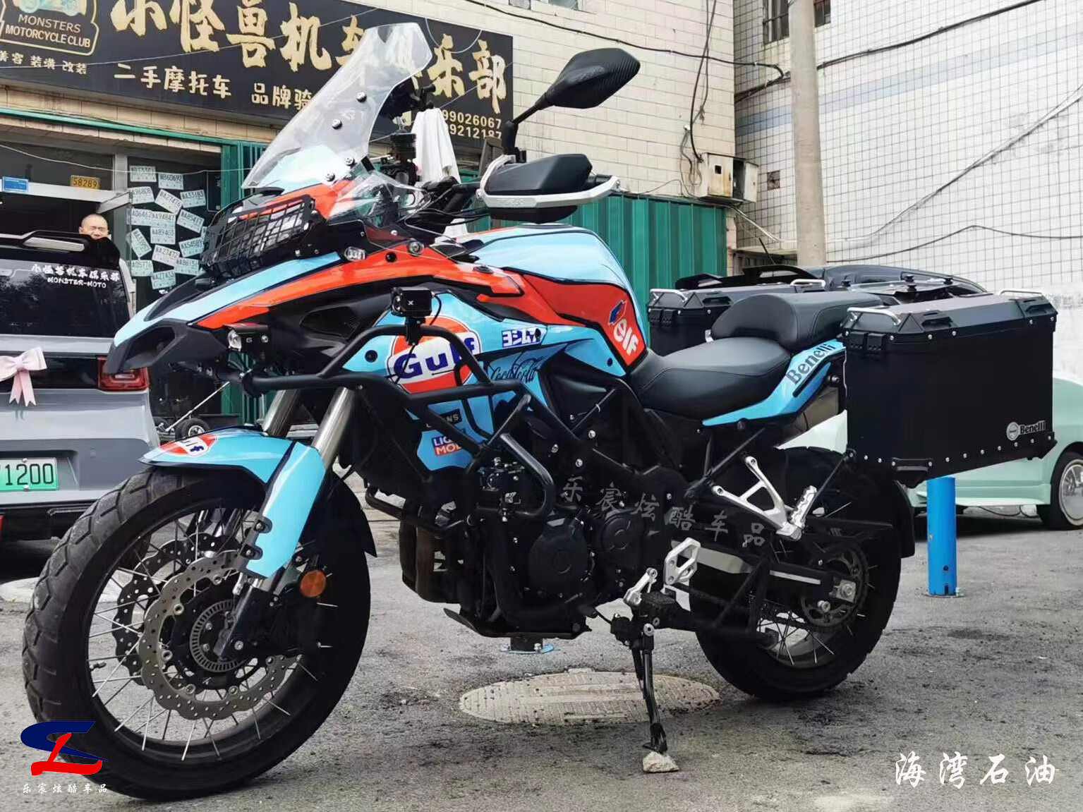 版画贴花摩托车改装车贴膜拉花 海湾石油_3m加厚水晶膜