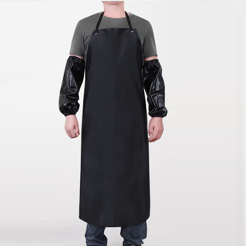 tong)劳保围裙防水防油围裙围腰厨房食堂饭加长pvc皮围裙加厚工业围裙