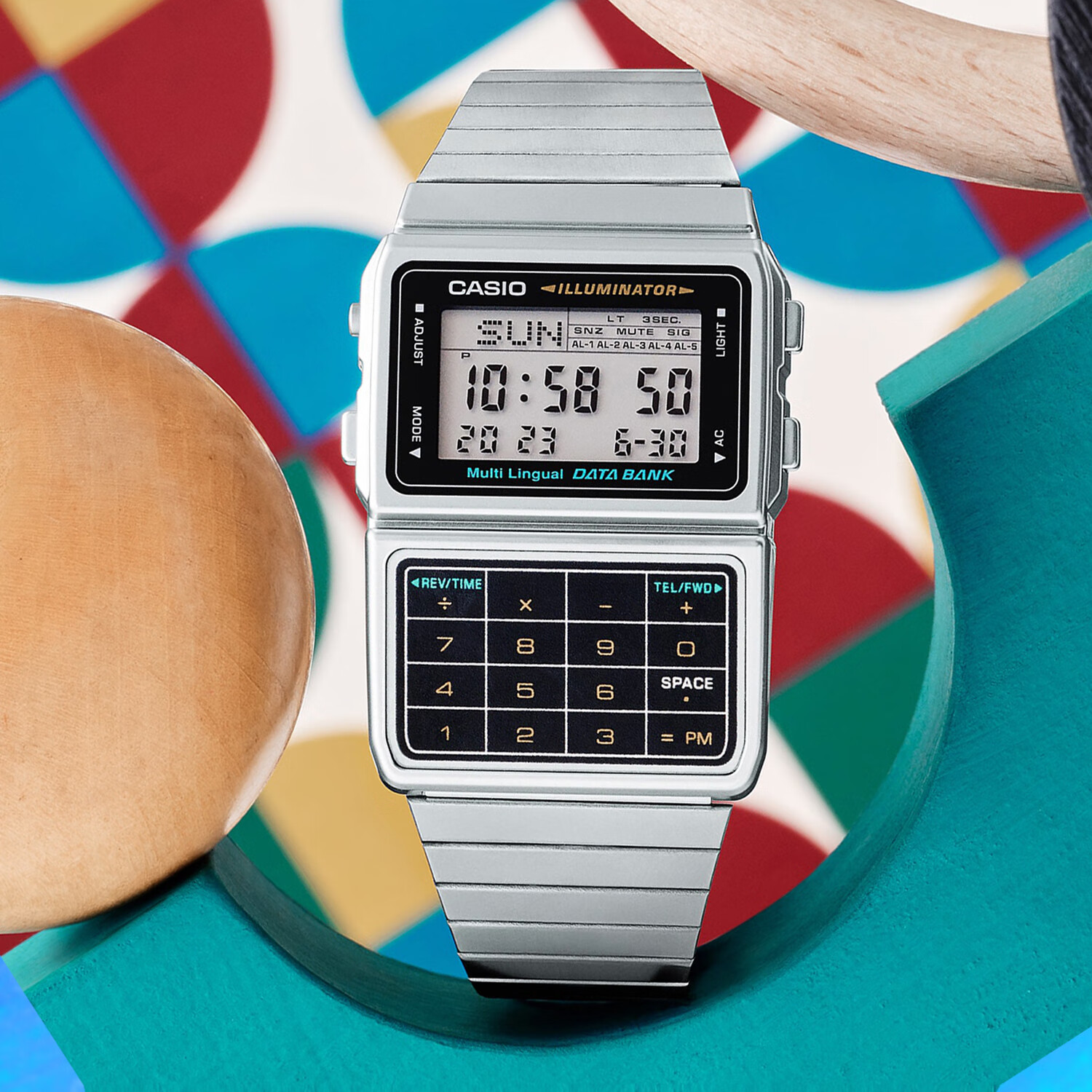 卡西欧(casio)绝命毒师同款计算器防水手表复古金色银色小方表dbc-611