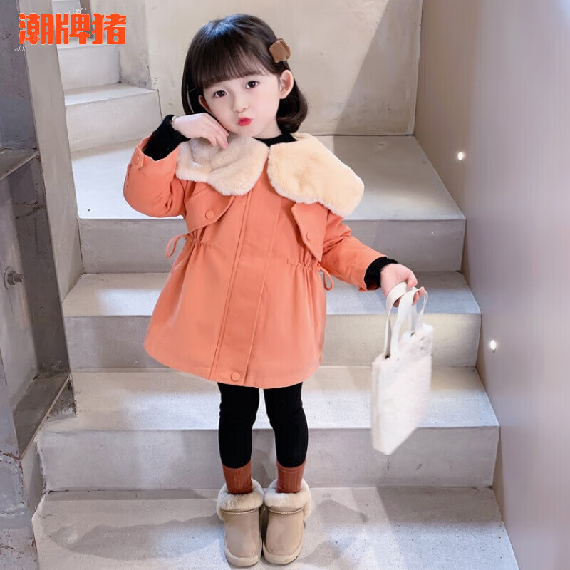 潮牌猪1--6岁小孩子冬天穿的儿童派克服女宝宝棉衣加厚冬女童冬季加绒