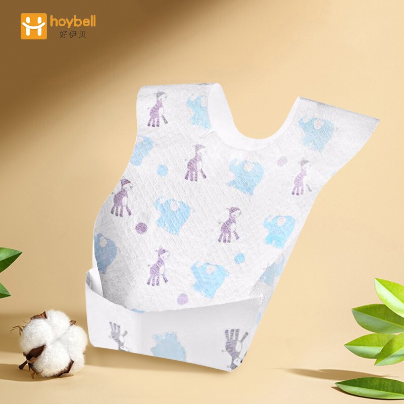 好伊贝(HOY BELL)一次性围兜防水婴儿吃饭口水巾40片装 儿童宝宝饭兜便携围嘴口水巾