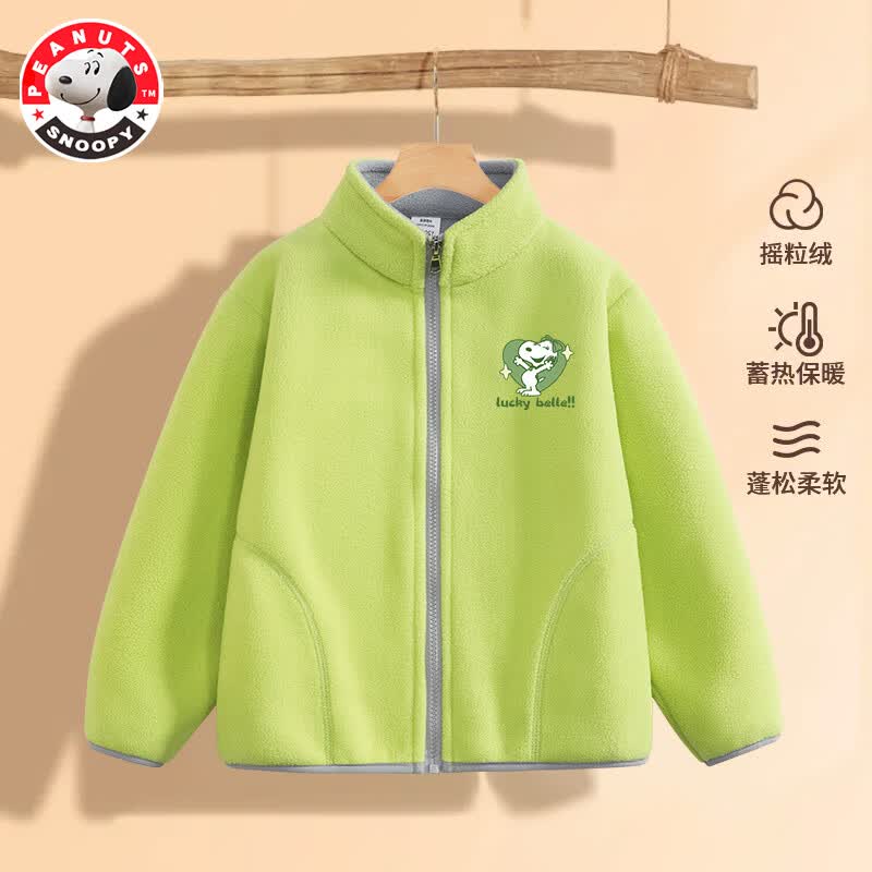 史努比儿童摇粒绒外套秋冬男女童时尚潮流外套内搭保暖上衣休闲童装FKJ4 FKJ20314X绿 150怎么看?