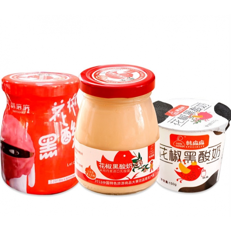 花椒酸奶 190g*8 多规格 韩麻麻牛奶 整箱韩城特产网红花椒黑酸奶 4*