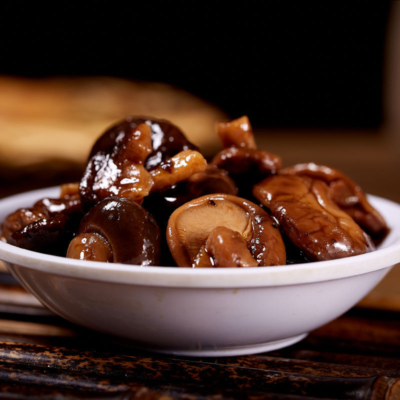 虎钢馋冷盘凉拌菜美味珍珠油焖香菇开袋即食特色小菜酱菜下饭菜208g