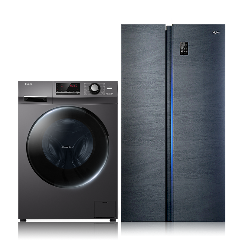 海尔冰洗套装：518升一级能效大冷冻空间超薄冰箱+10KG全自动洗衣机