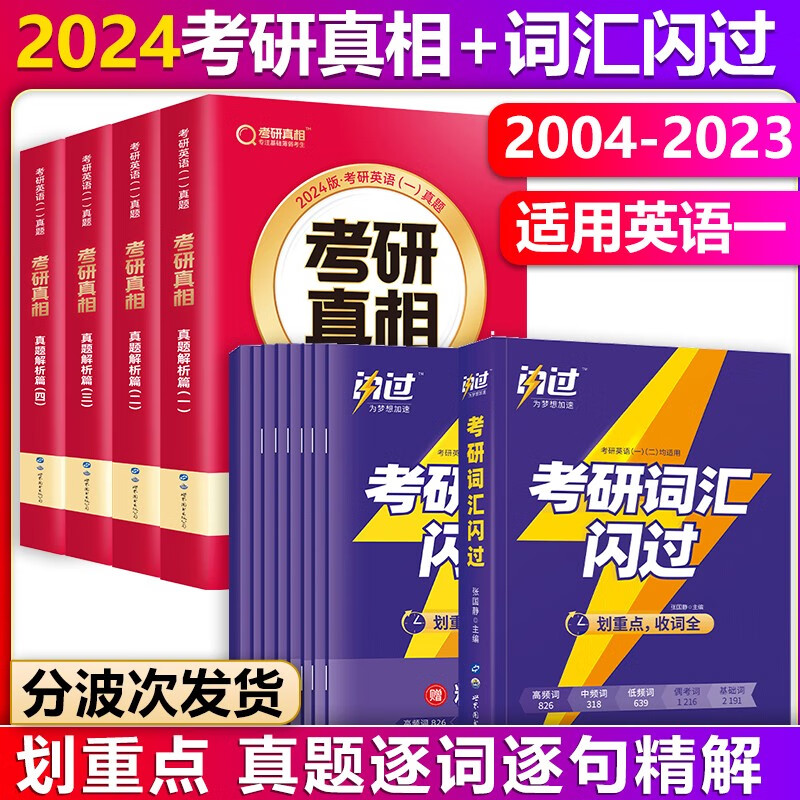 【单本包邮】巨微英语2024考研真相英语一真题解析篇全套4本2004-2023年考研英语一真题解析逐词逐句精解+考研英语词汇闪过考研英语一二单词书