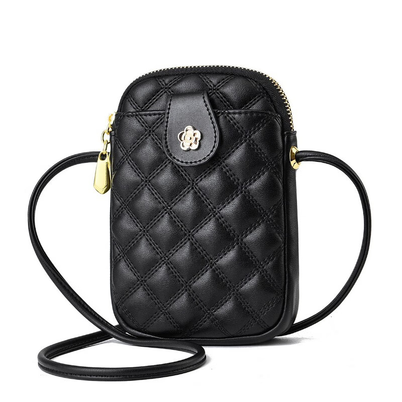 波斯丹顿波斯丹顿 放手机双层斜挎包新款小荔枝软皮竖款零钱袋迷你