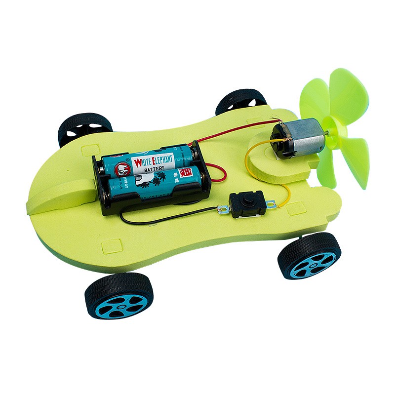 自制diy空气风力车简易小车模型动力车 小学生科技教育兴趣小制作