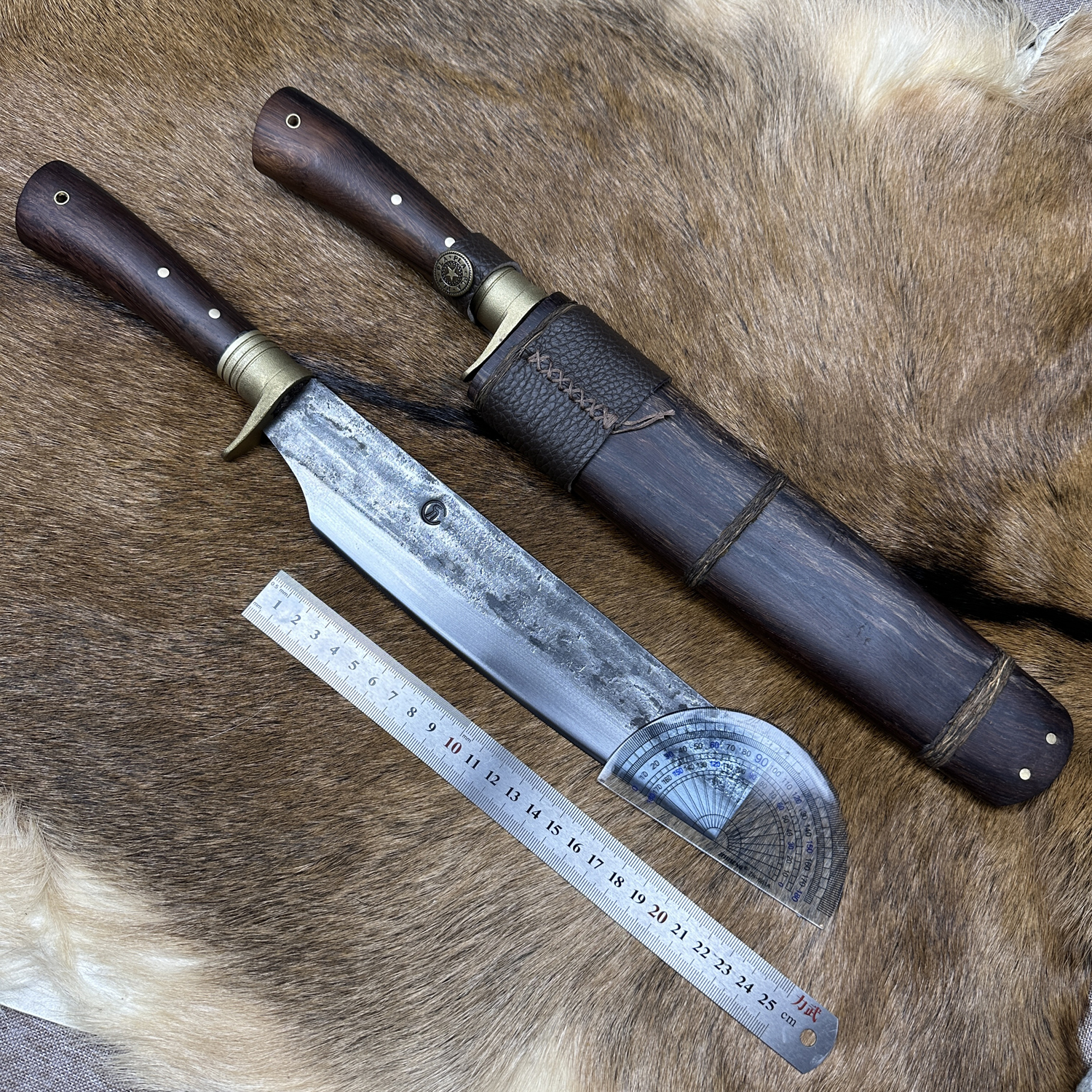 滇刃砍柴刀户撒手工锻打日式柴刀阿昌腰铊户外排障刀伐木刀劈柴砍树刀