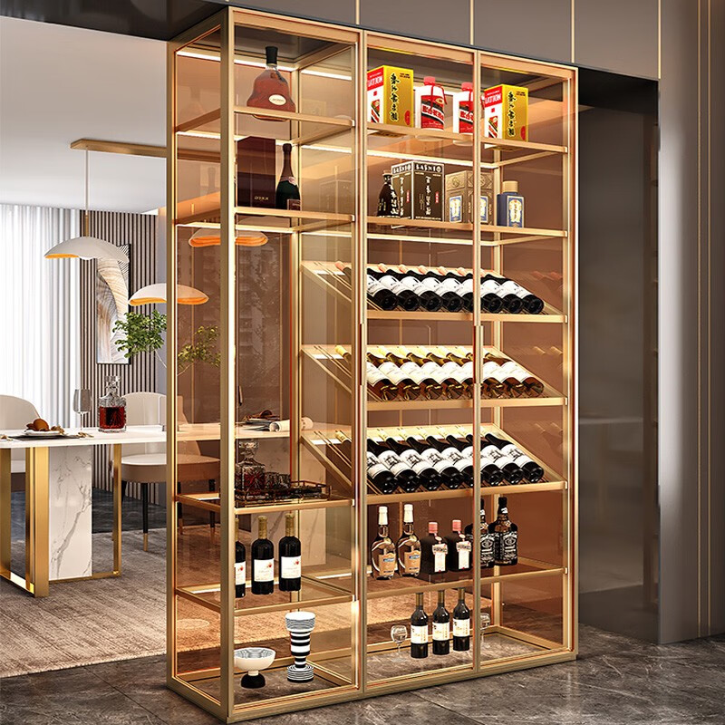 客厅隔断柜现代轻奢高档简约网红小酒柜玻璃门酒架 定制颜色尺寸订金