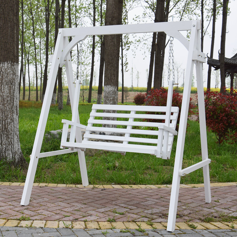 芮福居 实木秋千带顶篷户外实木摇篮碳化防腐休闲椅庭院公园秋千椅带