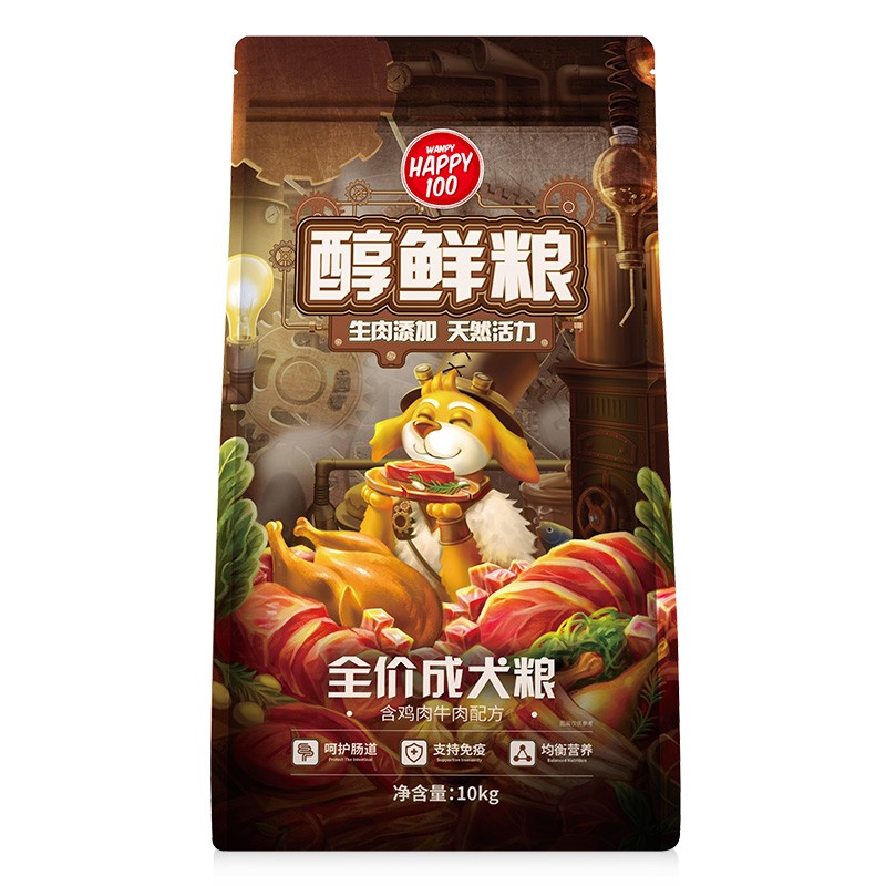 顽皮狗粮 (wanpy) 醇鲜粮 泰迪比熊哈士奇通用型 全价成犬粮 10kg