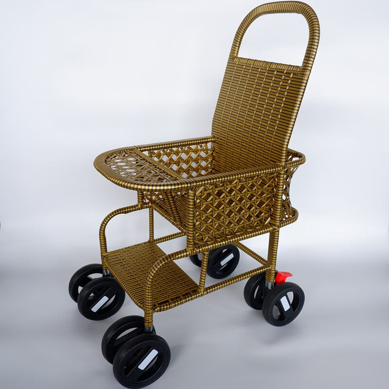 惠珍裕夏季竹编藤条婴儿轻便手推车藤椅竹藤编织仿藤编遛娃竹子童车 8