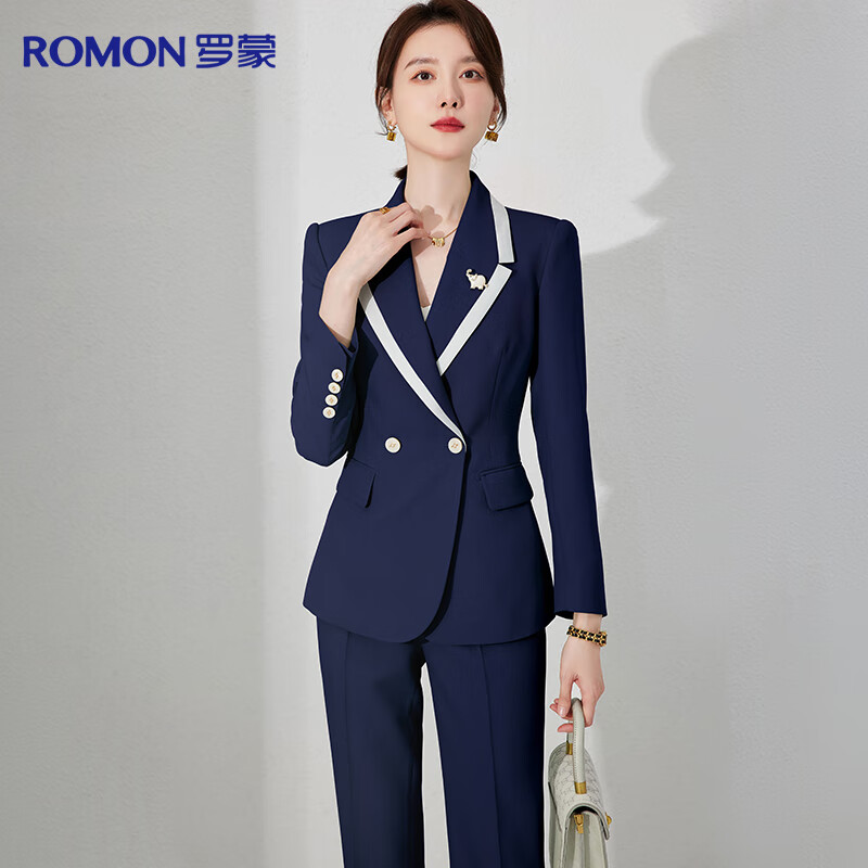 罗蒙西服套装女士职业装修身单西正装商务OL女式面试工作通勤西装外套