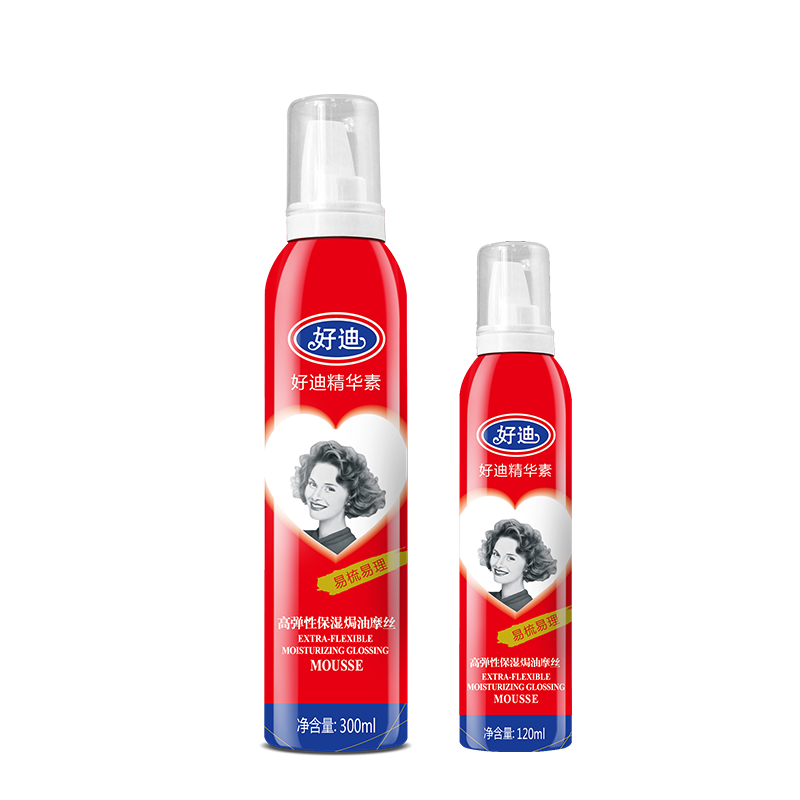 好迪造型泡沫焗油摩丝强力持久男女通用保湿蓬松喷雾卷发300ml+120ml