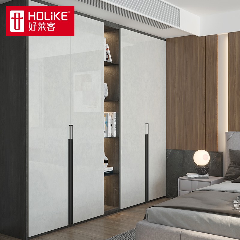 好莱客衣柜定制 现代轻奢超高门衣橱平开门金属长拉手全屋定做 平方米 时尚摩卡/㎡