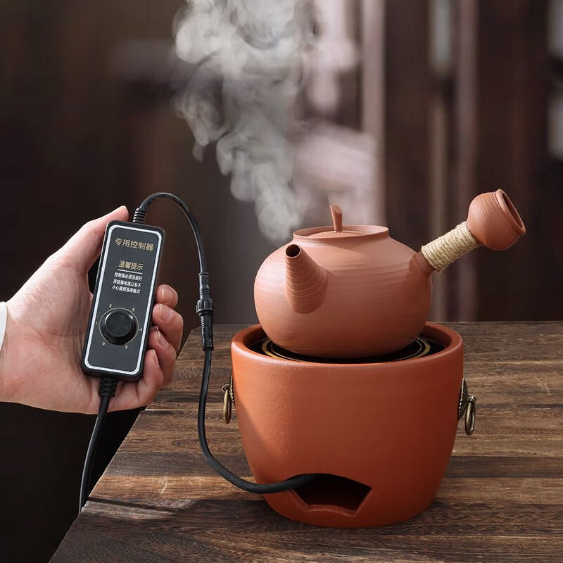 棉小城潮汕红泥小火炉炭炉碳电两用复古工夫老式户外茶炉宫灯砂铫壶煮茶 800W微晶电板【直径13.5cm】