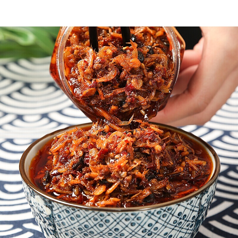 虎钢馋香辣虾仔酱280g/瓶 湖南特产下饭菜虾米酱小鲜虾河虾酱即