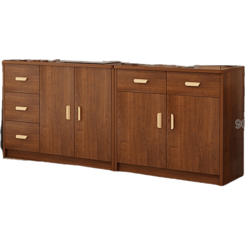 恒捷邦泰 餐边柜茶水柜碗柜现代简约家用柜子储物柜客厅靠墙置物柜 180cm原野橡木色【四门五抽屉】1.5cm加厚板 3门