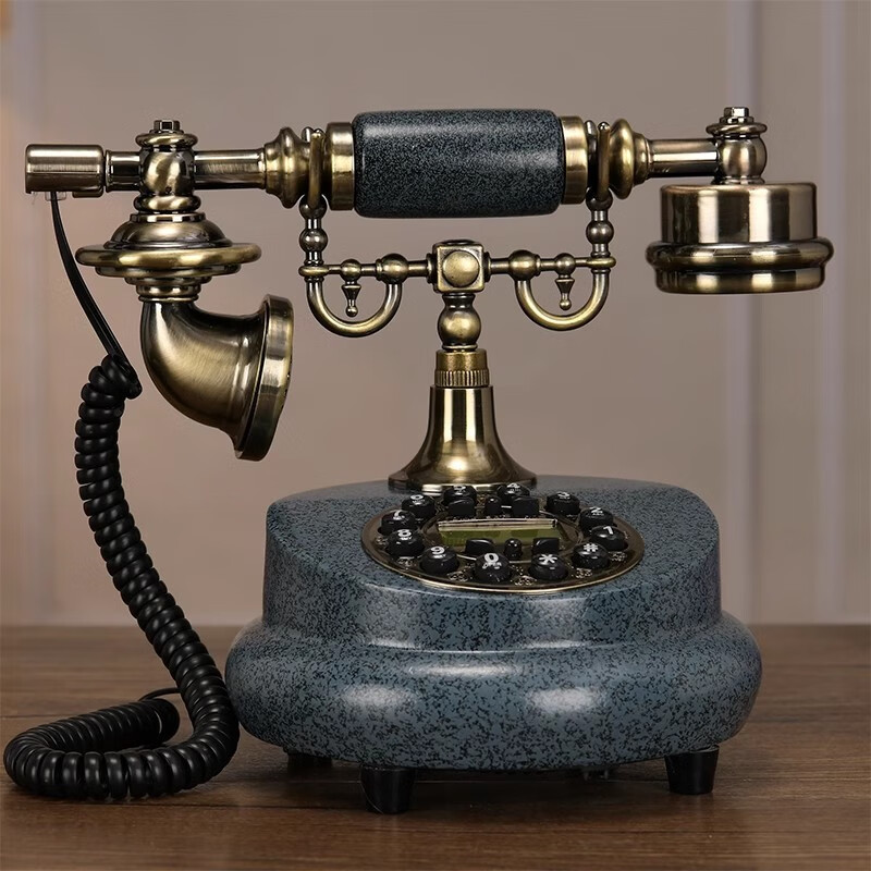 蒂雅菲欧式复古电话机座机家用仿古电话机时尚创意固话无线插卡 普通版插电话线