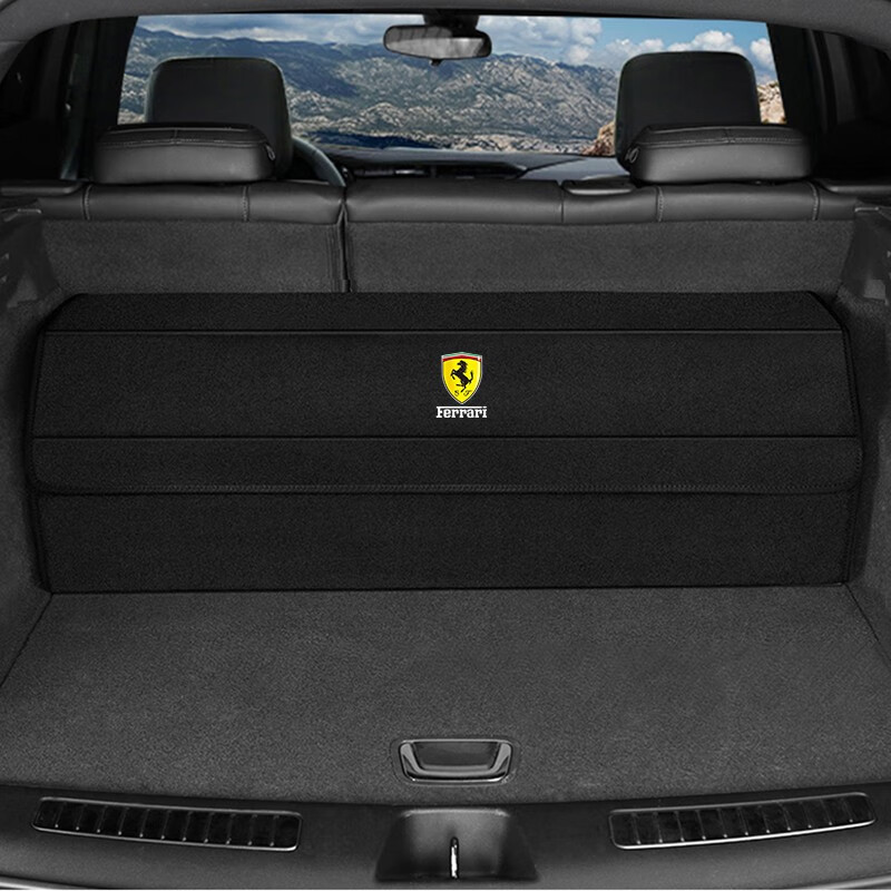 适用于法拉利加州488f12ffg汽车后备箱翻毛皮储物箱收纳箱可折叠 翻