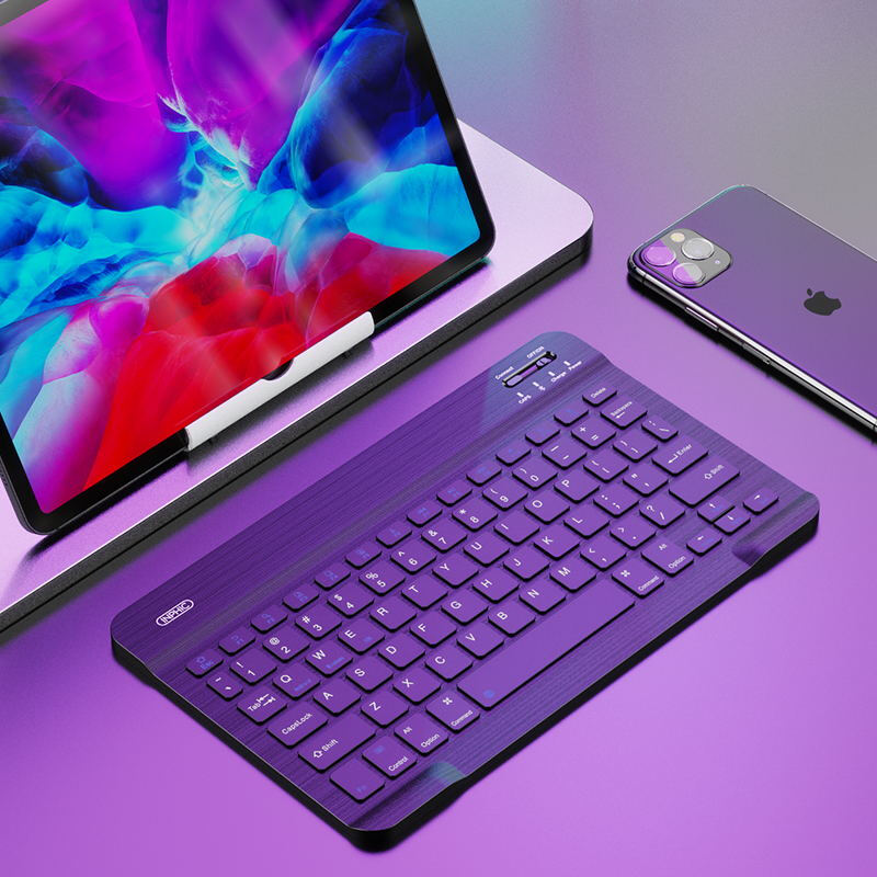 英菲克V750B可充电无线蓝牙键盘鼠标套装新款适用于苹果ipad华为平板电脑手机通用超薄便携迷你小 V750B无线蓝牙键盘黑+M2B黑蓝牙静音鼠标 无线