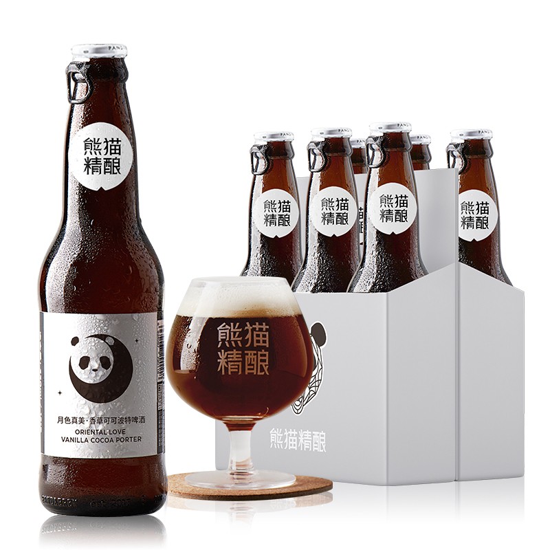 熊猫精酿月色真美香草可可波特啤酒330ml*6瓶可可味精酿啤酒整箱 6瓶装
