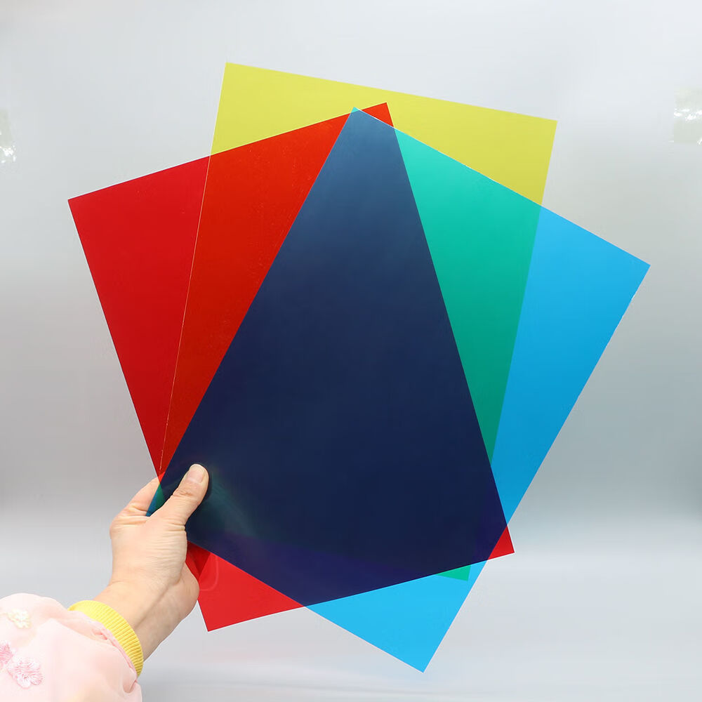 园手工pvc教具识色美术纸光影绘画装饰膜硬质胶片 3张三原色(红黄蓝)