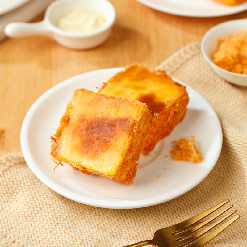 青草家岩烧奶酪包蛋糕原味奶油夹心冰面包 早餐下午茶零食代餐 岩烧乳酪肉松小方90g*5盒