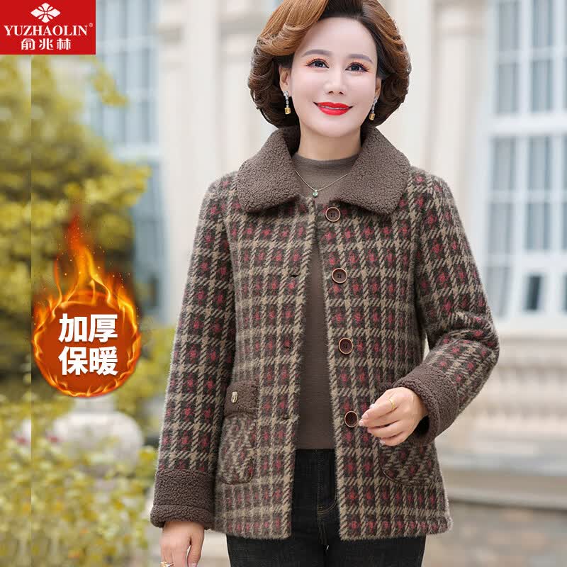 俞兆林妈妈装加厚毛呢大衣中老年女装棉衣加绒外套老年人衣服 Y237G2228使用感如何?