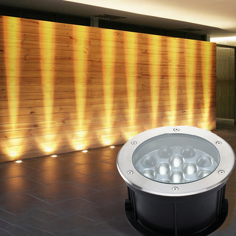 禄欣一束光聚光地埋灯户外led嵌入式埋地灯防水照墙灯门柱灯 暖白光