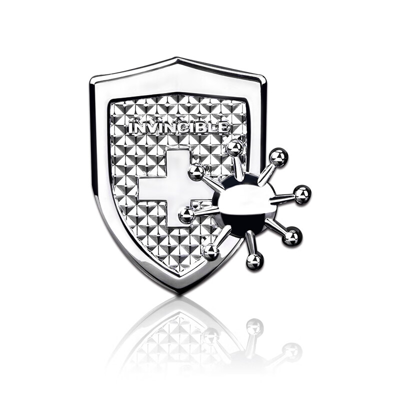 浮生 汽车个性创意趣味车贴防御盾牌金属车标改装车身贴电动车防护