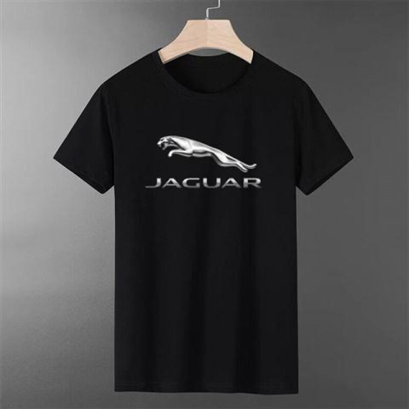 世界名车汽车标志衣服短袖t恤男女款法拉利汽车logo衣服棉1 黑色捷豹