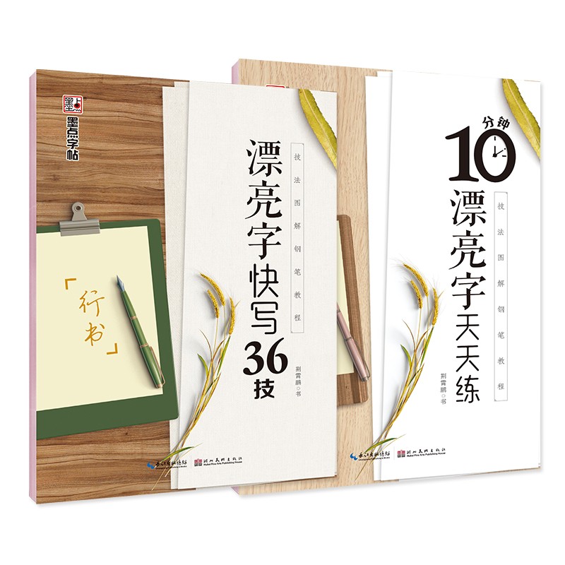 墨点字帖技法图解钢笔教程行书字帖（京东套装2册）