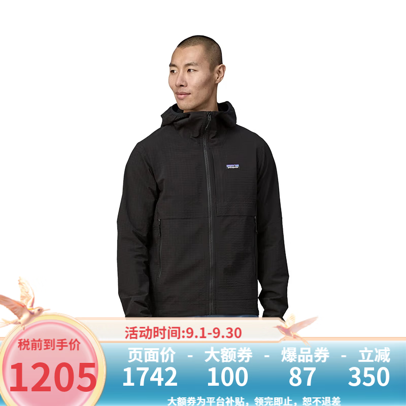 巴塔哥尼亞（Patagonia）巴塔抓絨衣男女R1 TechFace運動(dòng)戶(hù)外抓絨外套男 83580/83581 83576/83578男款-BLK-黑色 S