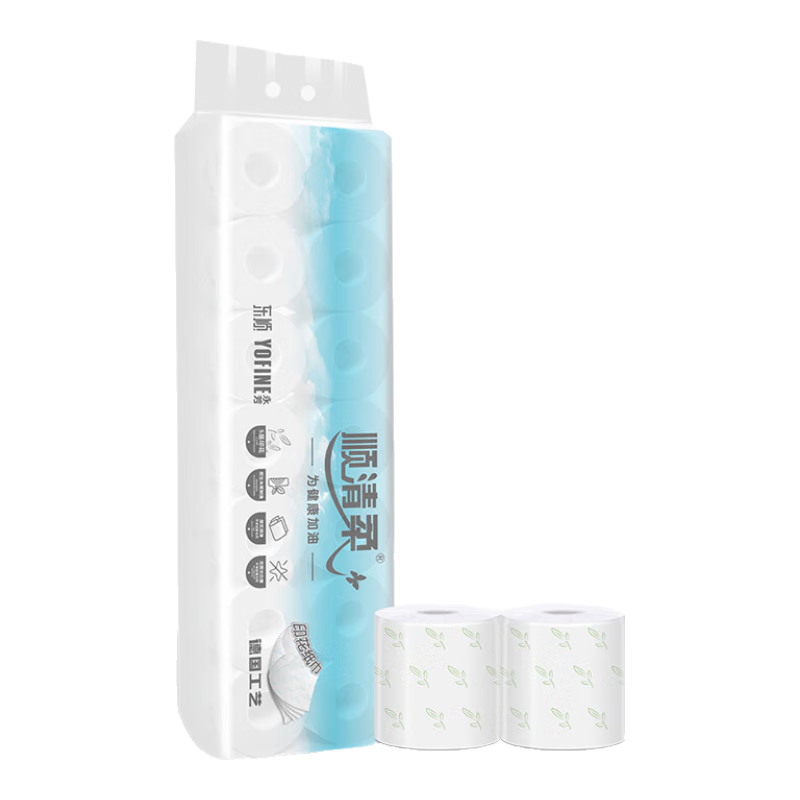 順清柔有芯卷紙5層107.1g*14卷 沖廁易溶解印花加厚衛生紙（1500g/提） 
