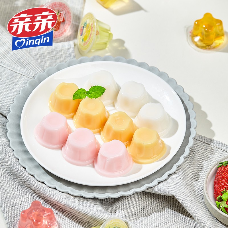 亲亲(Qinqin) 什锦果冻AD钙果冻水果冻解馋小零食耐吃小吃网红 AD钙乳酸味360g*1袋