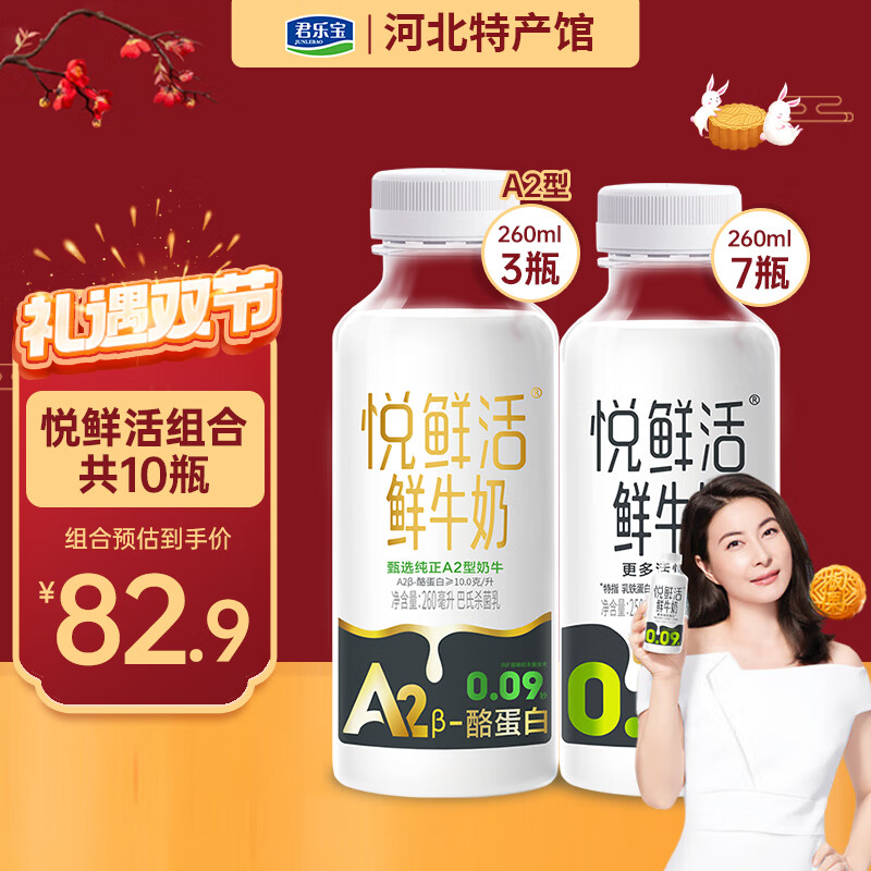 君乐宝悦鲜活鲜牛奶 低温奶 A2β-酪蛋白 生牛乳 260ml 组合装 悦鲜活A2 260*3+悦鲜活 260*7怎么样,好用不?