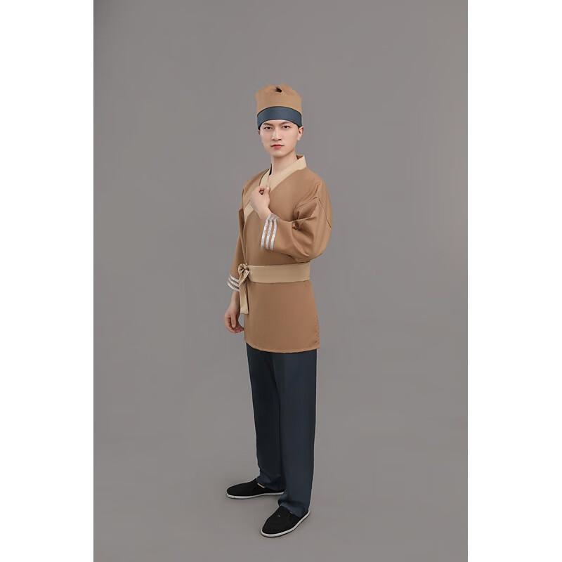 蔻玥店小二服装成人儿童古装汉服男童小孩古代农民仆人小偷衣服表演出