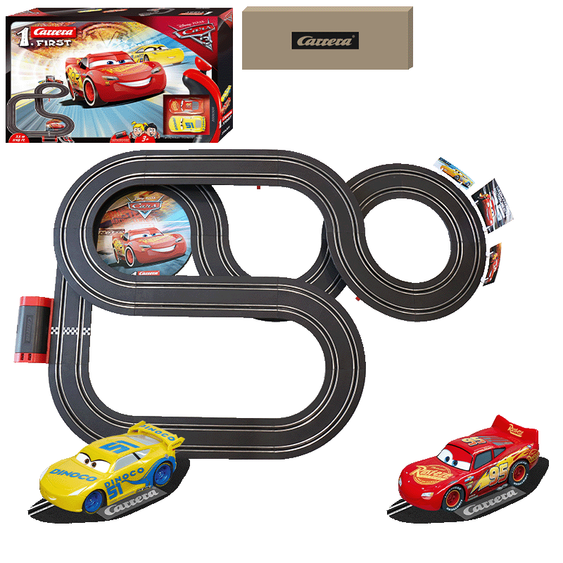 Carrera遙控軌道賽車First系列汽車總動員兒童禮物玩具雙人套裝 軌長5.1米 閃電麥昆 酷姐