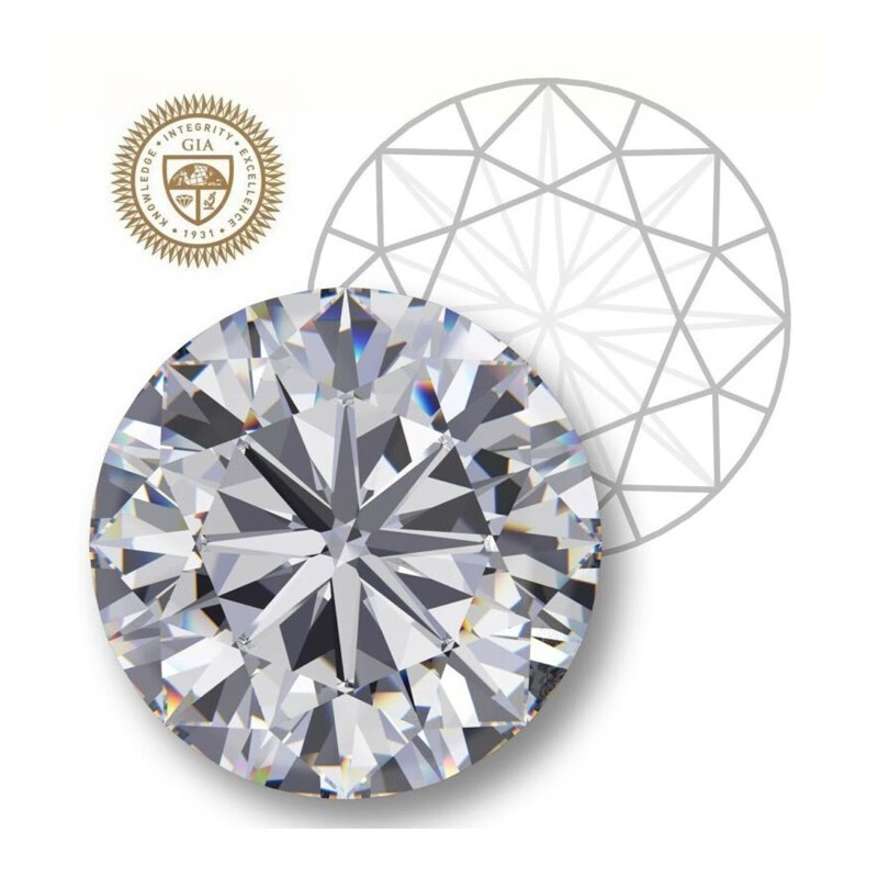 谛珂珠宝(dq)现货圆形钻石一克拉 g色 vs2 3vg 无荧光 gia证书裸钻 一