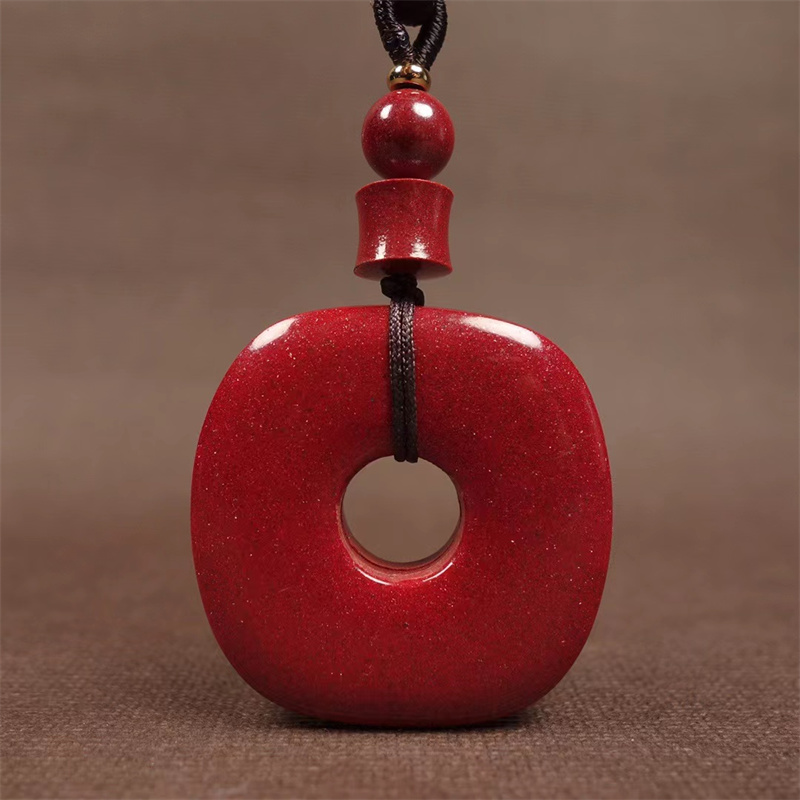 珠宝严选【每日漏】虎薇朱砂吊坠天圆地方平安扣挂件男女款 送礼推荐