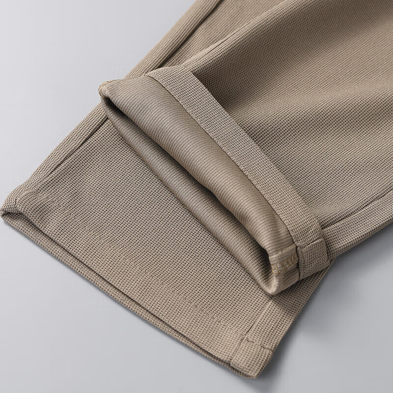 罗蒙（ROMON）冰丝凉感华夫格休闲裤男夏季新款中青年直筒宽松薄款裤子男 黑色 XL (180) (建议130-150斤)