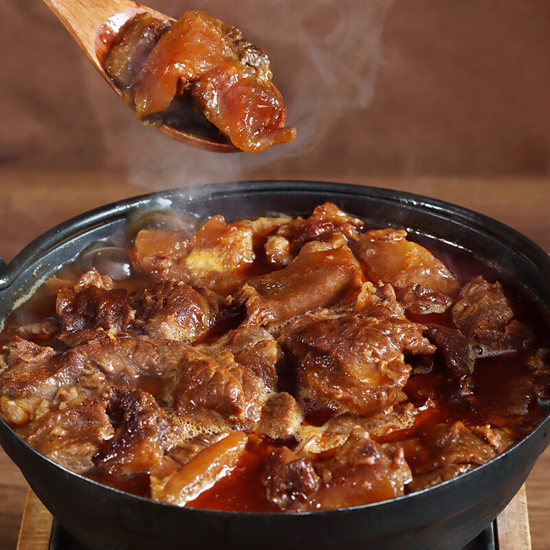 渔歌牧曲国产广式牛杂煲红烧牛腩煲酱香筋头巴脑400g批发牛肉生鲜熟食浇头 酱香筋头巴脑400g