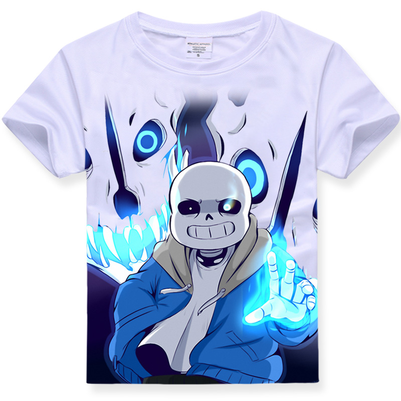 传说之下t恤undertale骷髅夏装短袖儿童装黑色五分裤sans衣服套装