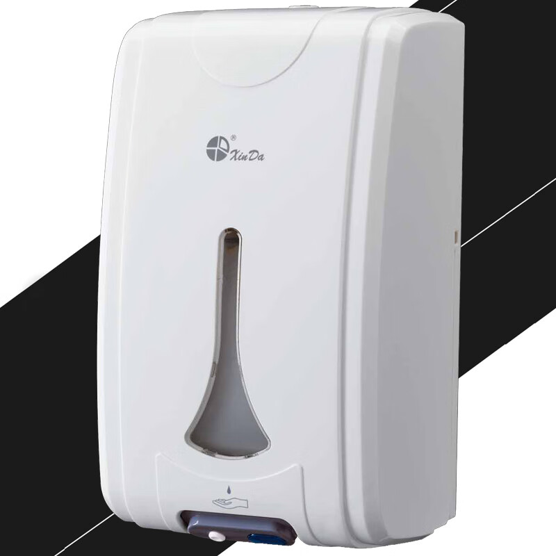 Xinda信达自动喷雾手消毒器XDQ210自动感应滴液型给皂盒大容量手消毒液机 XDQ210塑料白色