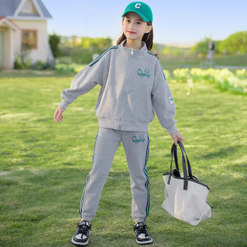 巴拉博士童大童套装女12-15岁新款春秋季儿童外套小学生运动服女童两