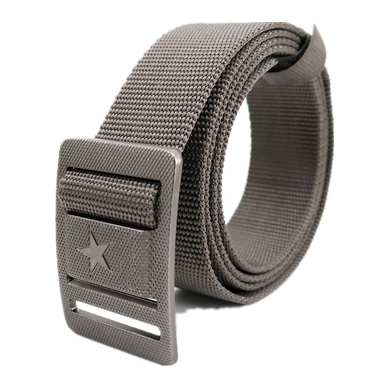甲者 男士腰带迷彩服编织内腰带战术腰带军迷腰带学生军训腰带 灰色
